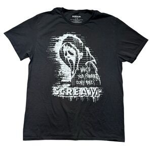 Scream Ghost Face Men’s Graphic T-Shirt Black Size L 2024 Horror Movie Tee